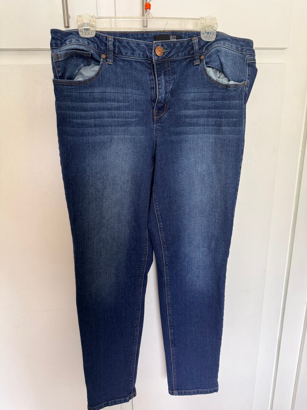 1822 Denim Adrianna Skinny Jeans Womens Size 16 Dark Wash Stretch Slim